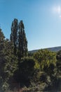 naturaleza montaÃÂ±a sol nubes casas arboles cielo sombras