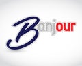 bonjour french greeting message sign