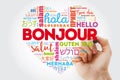 Bonjour Hello Greeting in French heart