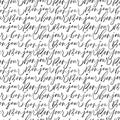 Bonjour inscriptions vector seamless pattern