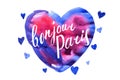 Bonjour Paris card with watercolor hearts Royalty Free Stock Photo