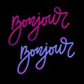 Bonjour slogan modern Fashion Slogan for T-shirt graphic vector Print