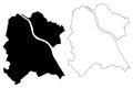 Bonn City Federal Republic of Germany, North Rhine-Westphalia map vector illustration, scribble sketch City of Bonn map