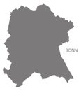 Bonn city map grey illustration silhouette shape