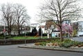 BONN, GERMANY - APRIL 2, 2018: The first spring flowers adorn the old streets of Bonn