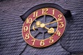 BONN, GERMANY - DECEMBER 6, 2022: Clock atop the library at Bottlerplatz Royalty Free Stock Photo