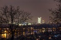 Bonn and the river rhine germany in a winters night Royalty Free Stock Photo