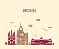 Bonn skyline North Rhine Westphalia Germany vector