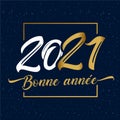 Bonne Annee 2021 elegant calligraphy card