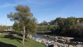 Swinging Bridge over Bonnechere River, Renfrew, Ontario Royalty Free Stock Photo