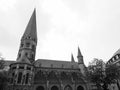 Bonner Muenster (Bonn Minster) basilica church in Bonn, black an