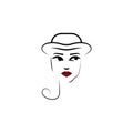 Bonnet hat, girl icon. Element of beautiful girl in a hat icon for mobile concept and web apps. Thin lin Bonnet hat, girl icon can