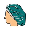 bonnet for sleeping silk color icon vector illustration