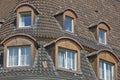 Bonneted dormer windows and tiled roof Royalty Free Stock Photo