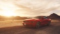 BONNEVILLE ,UTAH, USA JUNE 4, 2015: Photo of a Ford Mustang Convertible 2012 version at Bonneville Salt Flats,Utah,USA. The fifth