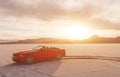 BONNEVILLE ,UTAH, USA JUNE 4, 2015: Photo of a Ford Mustang Convertible 2012 version at Bonneville Salt Flats,Utah,USA. The fifth