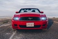 BONNEVILLE ,UTAH, USA JUNE 4, 2015: Photo of a Ford Mustang Convertible 2012 version at Bonneville Salt Flats,Utah,USA. The fifth