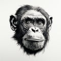 Minimalist Bonobo Head Silhouette Drawing In A Single Stroke