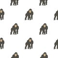 Bonobo monkey pattern seamless Royalty Free Stock Photo