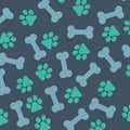 Bons and foot prints pattern icon and simple flat symbol for web site, mobile, logo, app, UI