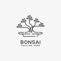 Bonsai line art logo design