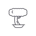 Bonsai line icon concept. Bonsai flat vector sign, symbol, illustration.