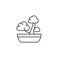 Bonsai linear icon concept. Bonsai line vector sign, symbol, illustration.