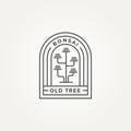 Bonsai minimalist line art icon logo design