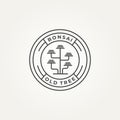 Bonsai old tree minimalist line art icon logo