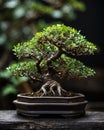 Bonsai plant in macro focus