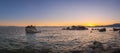 Bonsai Rock Sunset panorama from Nevada