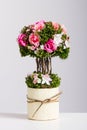 Bonsai tree artificial flowers red and pink