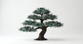 A bonsai tree with computer chips on its branches Royalty Free Stock Photo