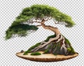 Bonsai Tree Isolated on Transparent Background - Generative AI