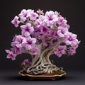 Award-winning Purple Bonsai Tree With Detailed Petals