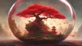 bonsai tree Minka Japanese house in a terrarium AI created