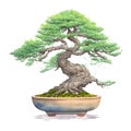 Bonsai tree photorealistic watercolor,generative ai