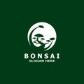 Bonsai Tree Plant Vector Logo Illustration Royalty Free Stock Photo