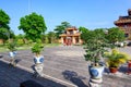 Bonsai trees in the Imperial City Hue, Vietnam. Garden in the Forbidden City of Hue.