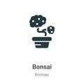 Bonsai vector icon on white background. Flat vector bonsai icon symbol sign from modern ecology collection for mobile concept and