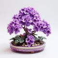 Zen-inspired African Violet Bonsai With Detailed Petals