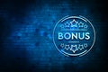 Bonus badge icon abstract blue background illustration design