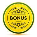 Bonus badge icon lemon lime yellow round button illustration