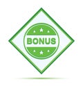 Bonus badge icon modern abstract green diamond button Royalty Free Stock Photo