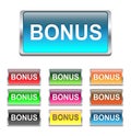 Bonus buttons, icons set, vector