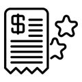 Bonus check payment icon, outline style