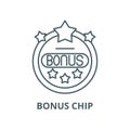 Bonus chip vector line icon, linear concept, outline sign, symbol Royalty Free Stock Photo