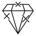 Bonus diamond icon, outline style