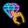 Bonus Diamond Selection neon glow icon illustration