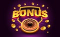 Bonus fortune icons, slot sign machine, night Vegas. Vector illustration